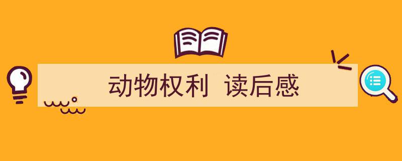 一篇文章轻松搞定《动物权利