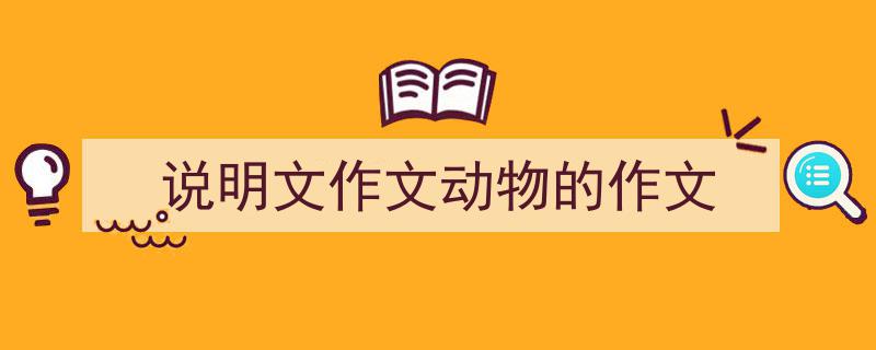 如何写《说明文作文动物的作文》教你5招搞定！（精选5篇）"/