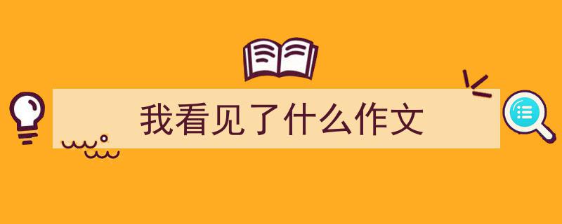 写一篇《我看见了什么作文》小技巧（精选5篇）"/