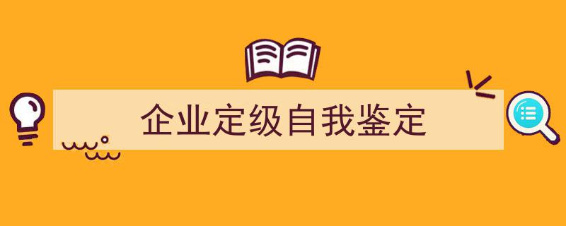 如何写《企业定级自我鉴定》教你5招搞定！（精选5篇）"/