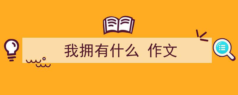 怎么写《我拥有什么