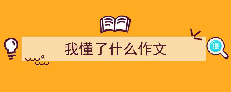推荐《我懂了什么作文》相关写作范文范例（精选5篇）"/