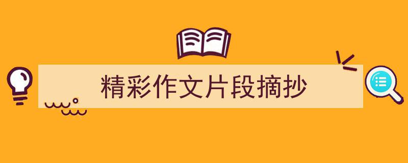 写作《精彩作文片段摘抄》小技巧请记住这五点。（精选5篇）"/